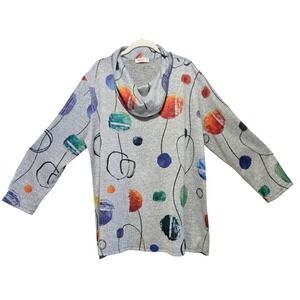 Jess & Jane, Colorful Polka Dot, Lagenlook, Turtleneck Tunic, Size 2X